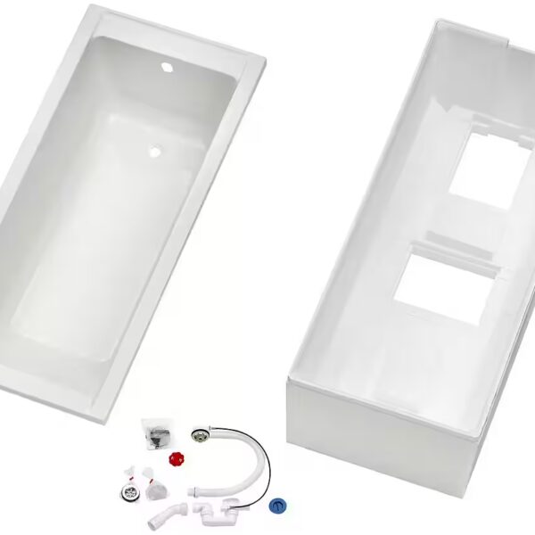 Bathtub set, body-shaped bathtub (3-piece), 1700/750 mm, contoured bathtub