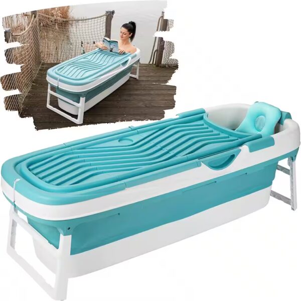 XXL foldable bathtub for adults and children, 158cm, mobile folding bathtub