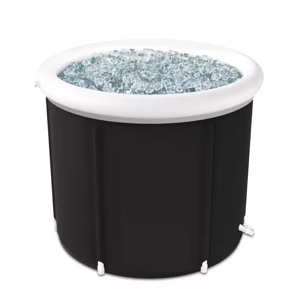 Holder inflatable ice bath EB14 PVC ice barrel portable 75 x 75 cm black