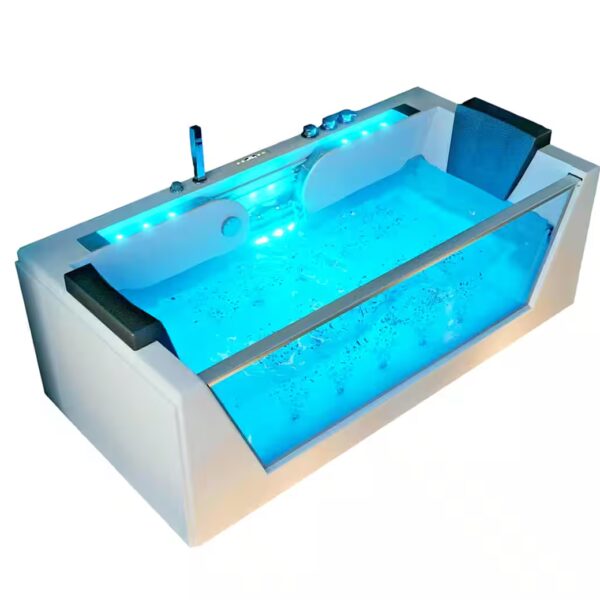 Luxury LED Whirlpool Bathtub SET 179x85 cm + Heater + Hydrojet + Ozone