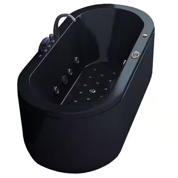 Whirlpool bathtub Villa Sofia black Whirlpool 194 x 90 cm