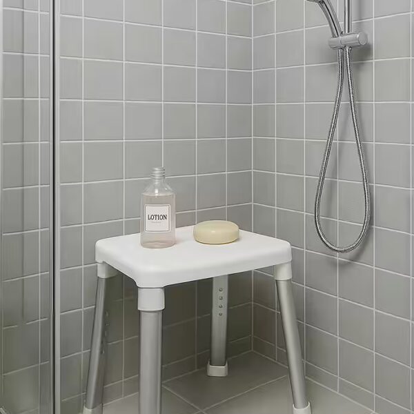Splash shower and bath stool Load capacity up to 150 kg, non-slip base, TÜV/GS certified