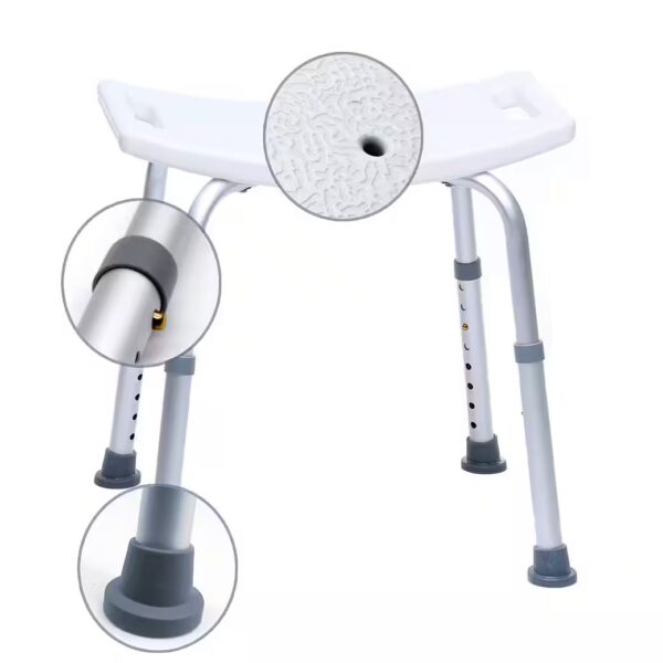 Shower Stool Weight capacity up to 136 kg, height adjustable, shower seat for bathroom, non-slip & stable