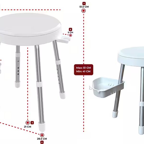 Rotate 2.0 shower and bath stool