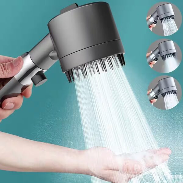 Rain shower head massage spa hand shower – 3 modes, high pressure, filter