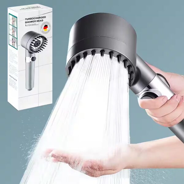 Handheld shower head with filter, high-pressure handheld shower head, 3+1 spray patterns