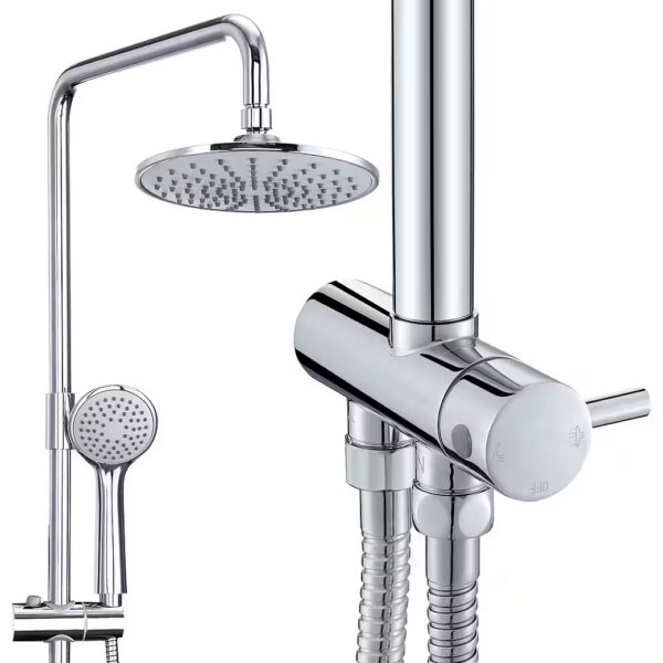 Shower system without fittings, stainless steel shower set with hand shower
