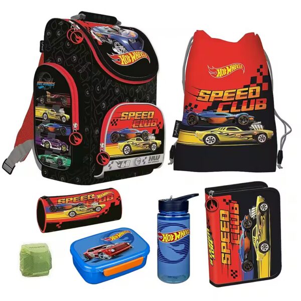 Hot Wheels schoolbag, 1st grade, lightweight, compact, ergonomic