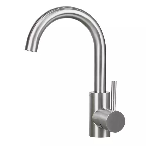 Washbasin tap, swivel, high pressure, stainless steel, pull-out mechanism