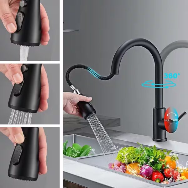 Bathroom faucet, black, washbasin faucet, kitchen faucet