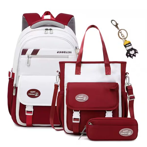 School backpack, school backpack for teenagers, 3-piece schoolbag set, large capacity