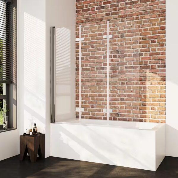 Bathtub screen/shower screen for bathtub, 3-piece, foldable bathtub screen, 120-140cm