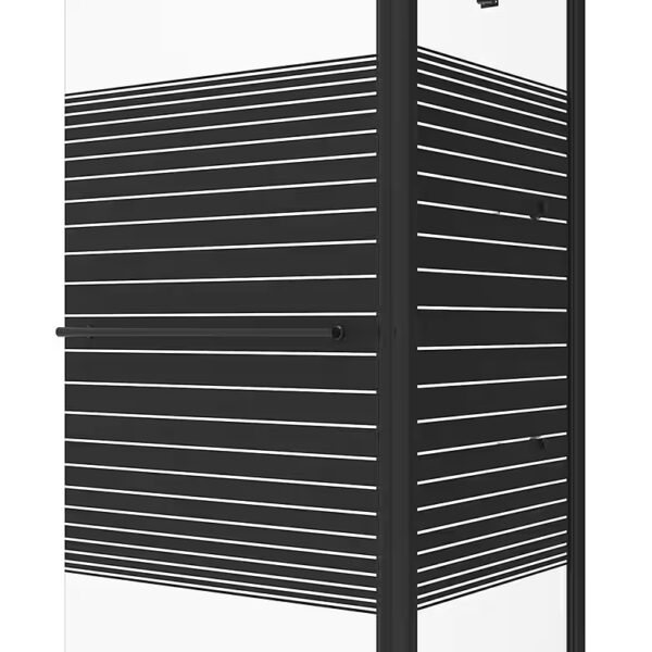 Corner glass bathtub screen with side panel, black, 70x80cm, 70x120cm