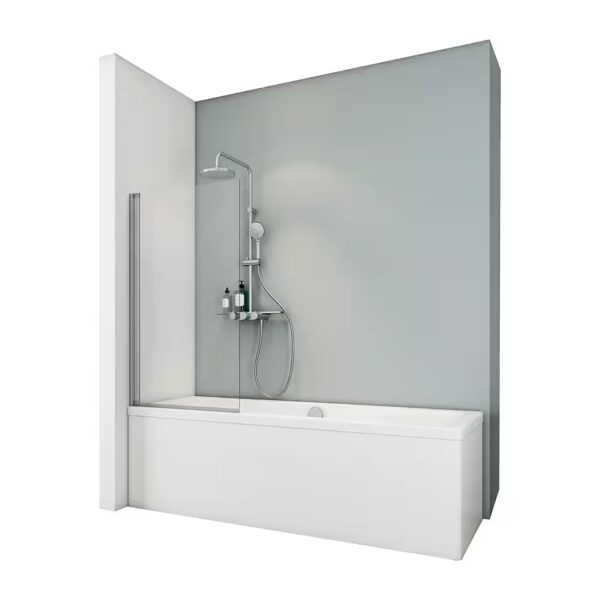 Folding Bathtub Screen 70x120 cm, Shower Screen for Bathtub, Clear