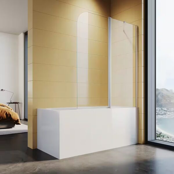 Bathtub screen/shower wall for bathrooms with nano glass