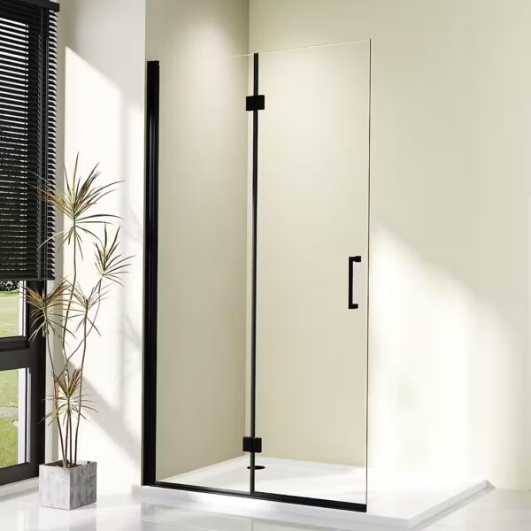 Walk-in Shower Shower Screen Black Foldable Shower Enclosure