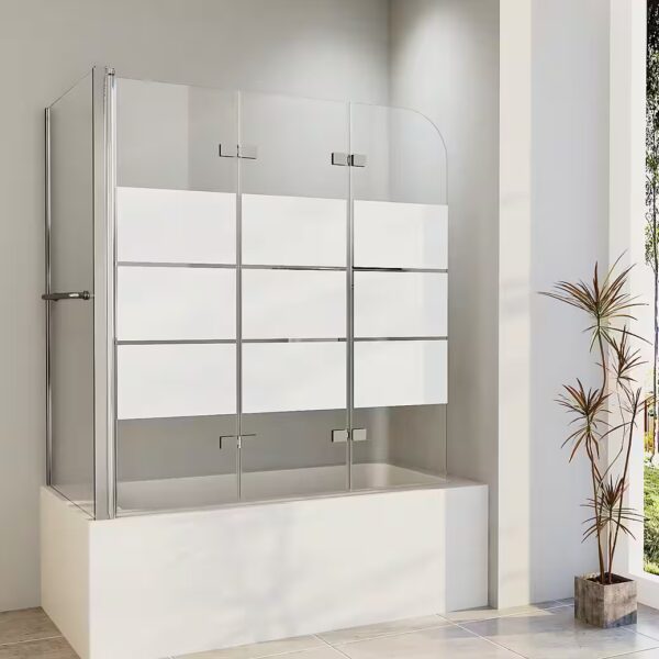 Bathtub shower screen, 3-piece set with 70cm and 75cm side panels