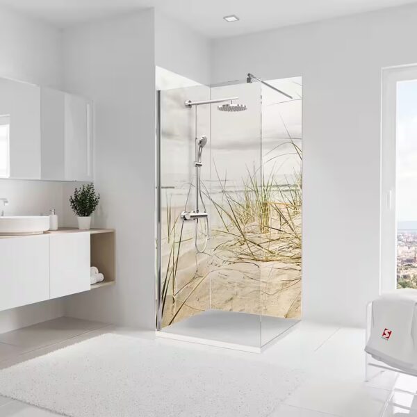 Bathroom backsplash DecoDesign photo motif North Sea dune