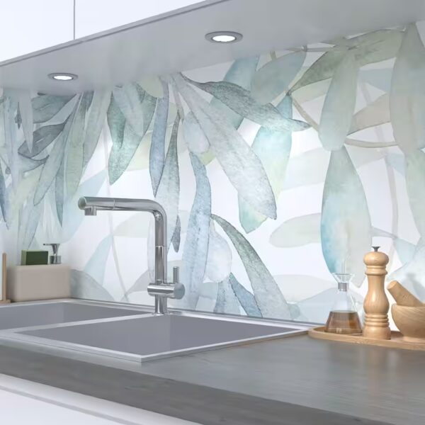 Kitchen Backsplash Self-Adhesive Kitchen Backsplash Hanging Vines with Leaves Splash Guard