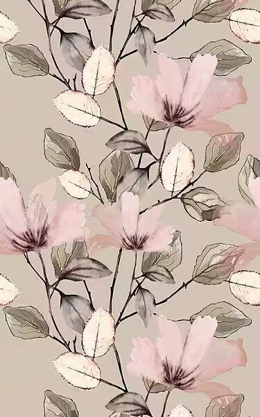 Floral Vinyl Wallpaper smooth, motif, printed, botanical, floral, patterned, natural, 90x250cm, self-adhesive, very easy application, sticker