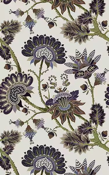 Aliya Vinyl Wallpaper smooth, motif, printed, botanical, floral, patterned, natural, 90x250cm, self-adhesive, very easy application, sticker