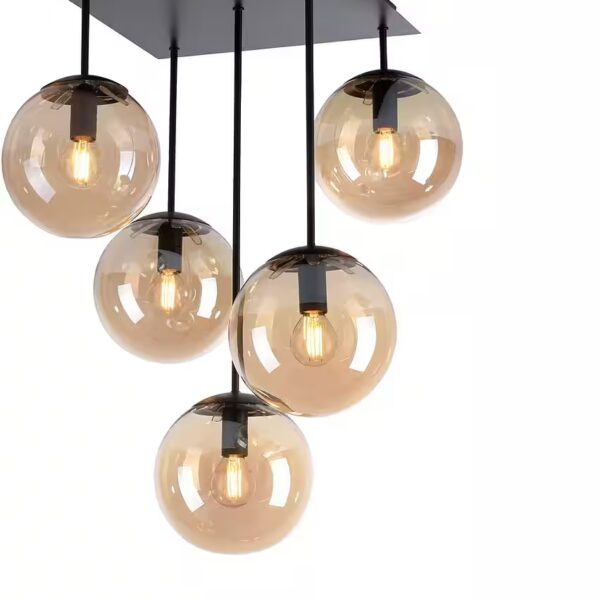 Nymölla ceiling light Ceiling lamp without light source, with large glass globes, amber or opal matte white