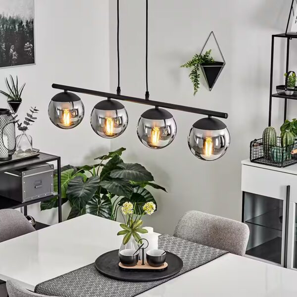 Pendant light, 4-light pendant lamp, hanging lamp, dining room, living room, bedroom lighting