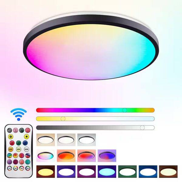 LED ceiling light, flat round ceiling lamp, Ø30 cm, dimmable