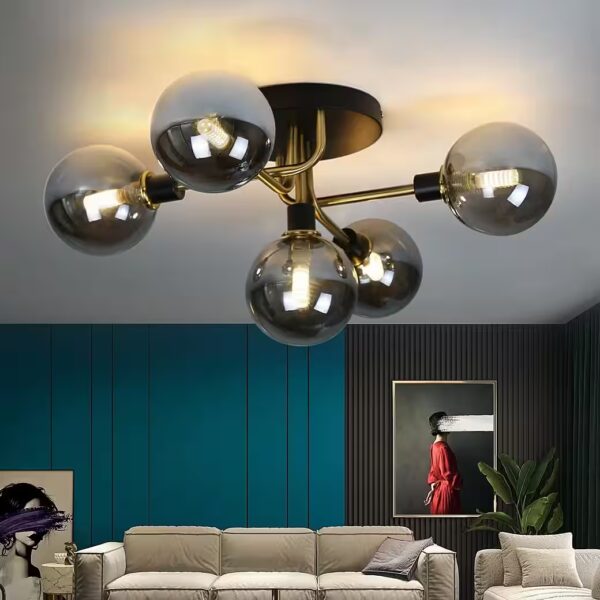 Ceiling light glass globe ceiling lamp living room lamp Replaceable LED, warm white