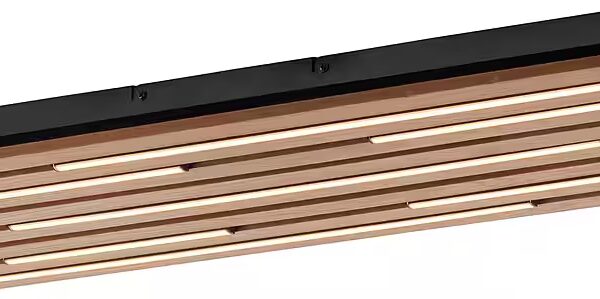 Ceiling light Unnestad acoustic panels Integrated LED, warm white, black LED diffuser, wood, acoustic, panels, 3000K - 80 x 30 cm