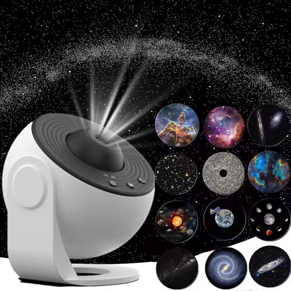 LED Starry Sky Galaxy Projector 13-in-1 Film Discs, Timer, Nebula, Moon, Planets 360° rotating projection lamp night light