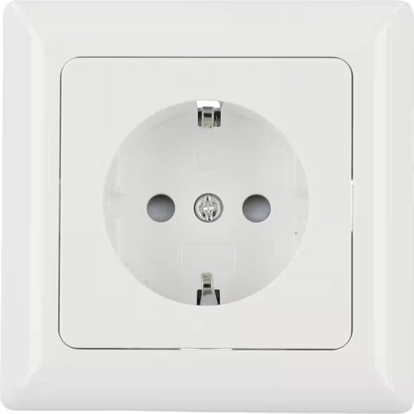 Unitec socket outlet with frame, ultra-white, Genoa series