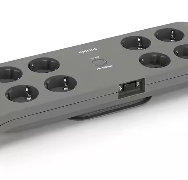 SPN5085B/10 power strip 8-way switch (on/off switch, child lock, automatic shutdown in case of overvoltage), cable management, protection indicator