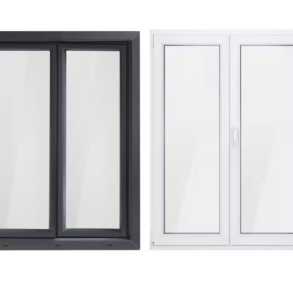 Plastic window, 2 sashes, 1000x1200, anthracite exterior/white interior, 70 mm profile