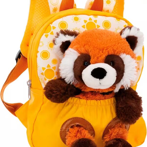 Children's backpack Travel Friends, backpack with plush red panda, 25 cm
