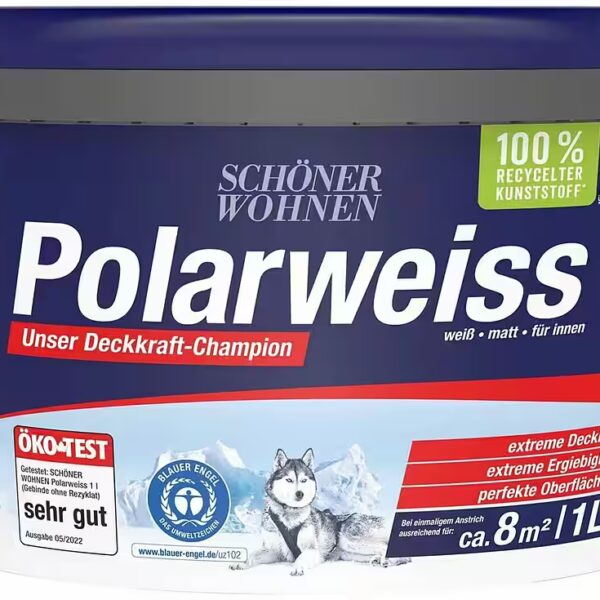 Wall and ceiling paint Polar white 1 liter (274011) High whiteness, splash-free, solvent-free
