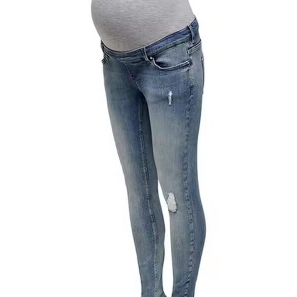 Maternity jeans OLMBLUSH MID SK ANK RW DNM NOOS with destroyed effect