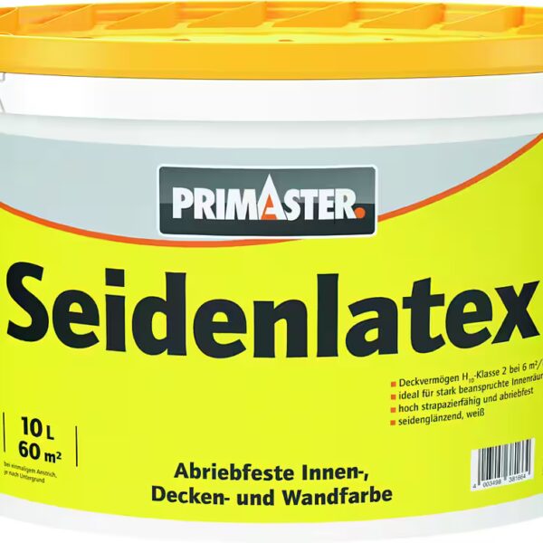 Primaster silk latex wall paint, glossy, 10 L, white
