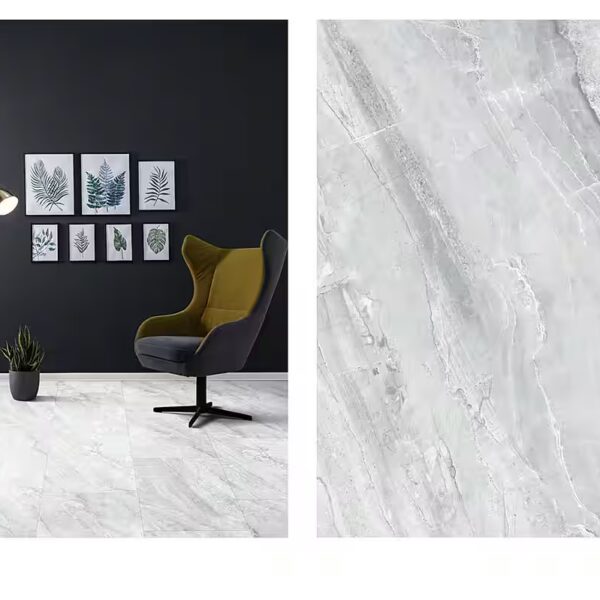 Vinyl flooring 2.341m² Design vinyl flooring – marble look Integrated impact sound insulation, antistatic & easy to clean