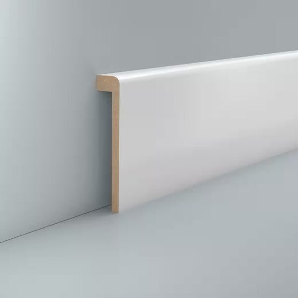 Skirting board, baseboard, cover strip, tile base, cladding 19x96 RAL 9016