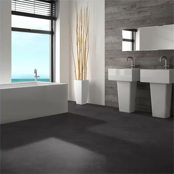 Square design flooring (XL tile look) click vinyl flooring including impact sound insulation