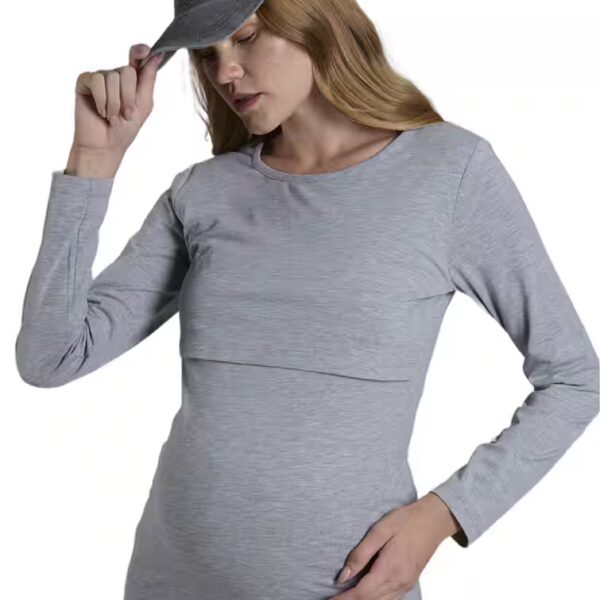 Maternity blouse, blue top