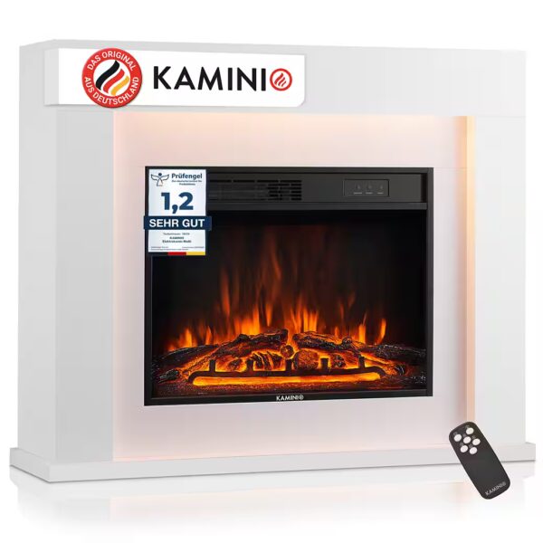 MATTI electric fireplace Electric fireplace with 3D flame effect, ambient light, 1800W heater