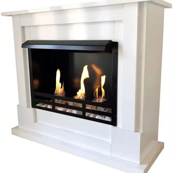 Lukas real fire decorative fireplace (Premium, including complete accessories), gel fireplace, ethanol fireplace, floor fireplace, wood-burning stove