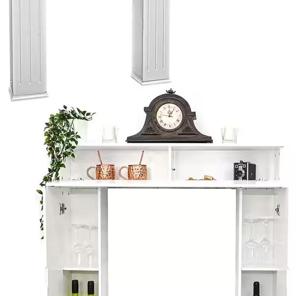 Decorative fireplace 107x100 cm, fireplace mantel with compartments - fireplace surround with XL storage space