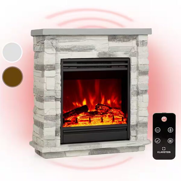 Electric fireplace Lienz electric fireplace with heating function, electric fan heater, electric fireplace stove