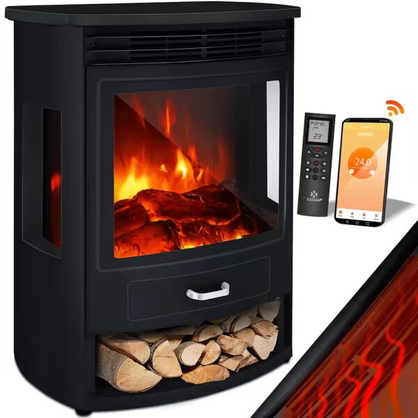Electric fireplace Prio electric fireplace with heater, fan heater, remote control, WiFi