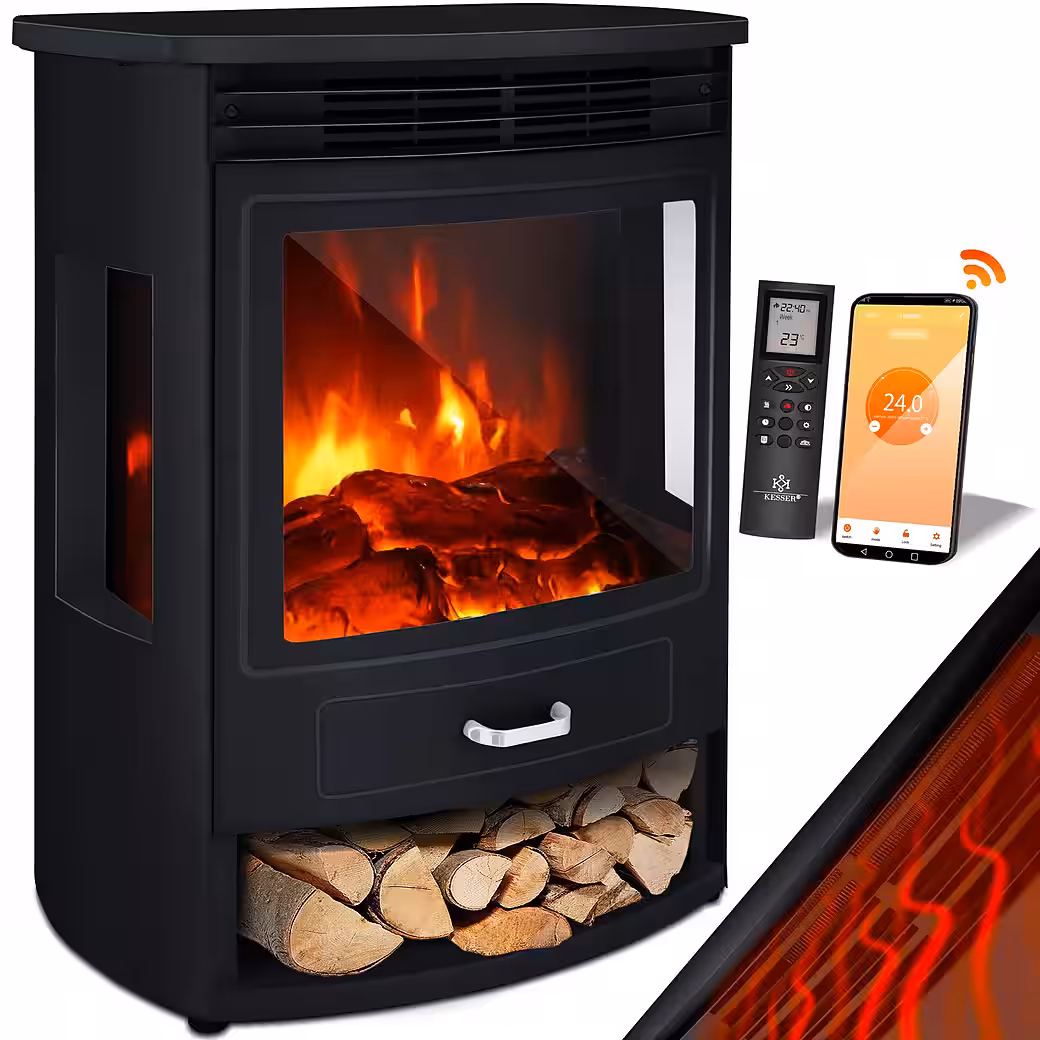 Electric fireplace Prio electric fireplace with heater, fan heater, remote control, WiFi