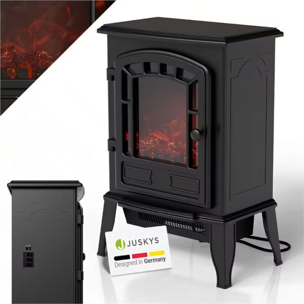 Electric fireplace Flame effect, two heat settings, safety shut-off, thermostat