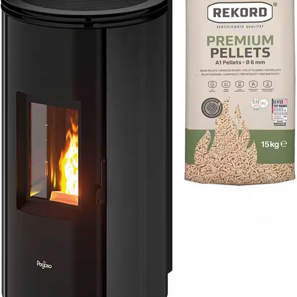 Pegaso "Floyd 7" pellet stove, 2.5-7.7 kW, flue outlet at the top